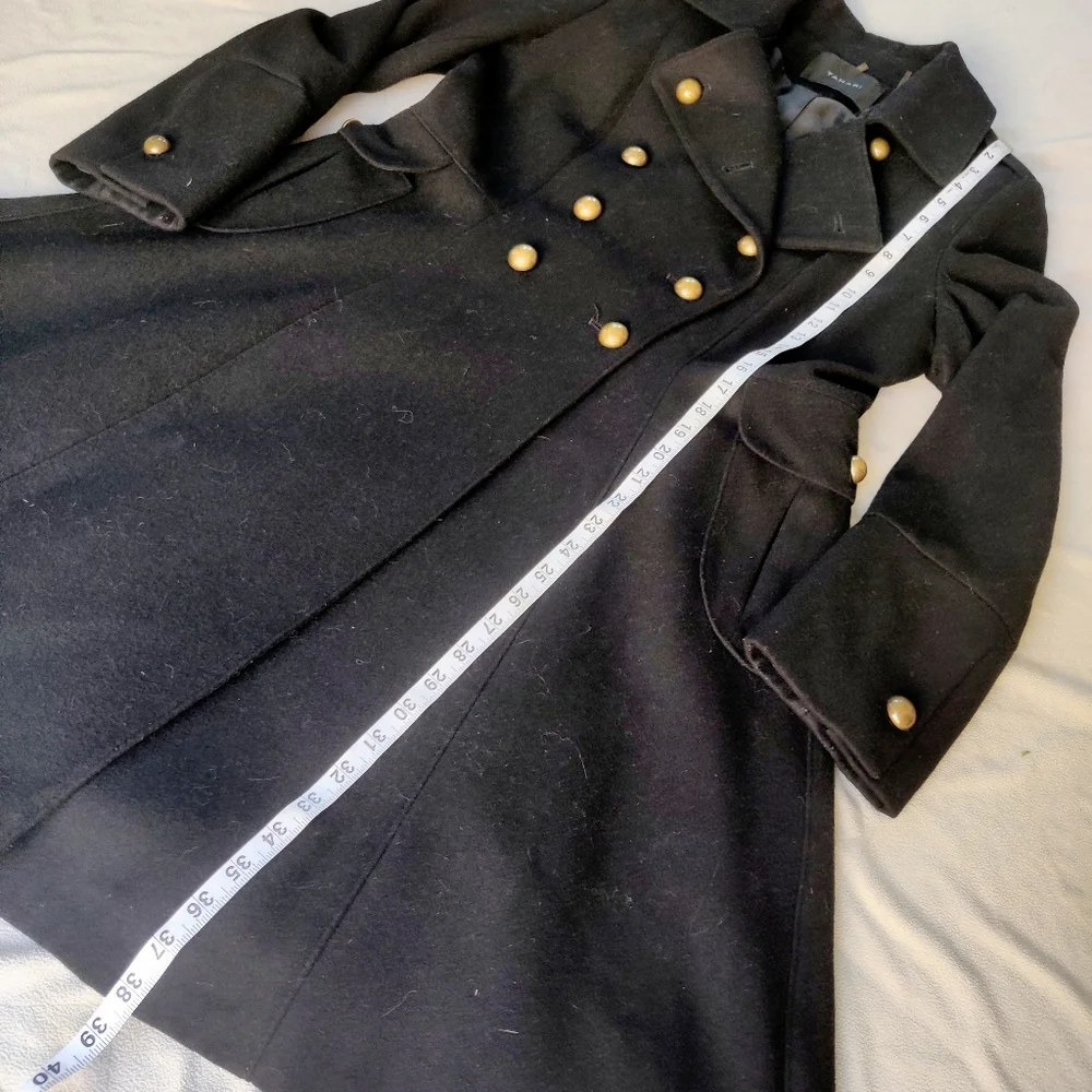 Tahari Courtney Military Wool Blend Peacoat - Picture 11 of 11